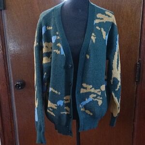Stylish Green and Blue Women's Cardigan